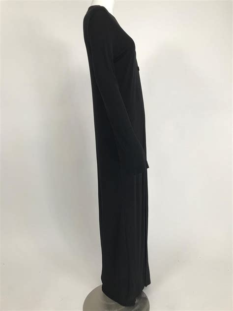 Vintage Calvin Klein Minimalist Black Jersey Maxi Coat 1990s For Sale At 1stdibs Calvin Klein