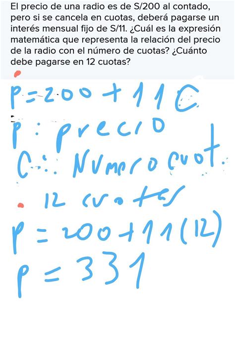 El Precio De Una Radio Es De S Al Contado Pero Si Se Cancela En