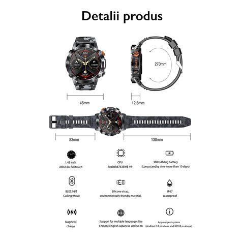 Ceas Smartwatch Barbati TechONE K59 Ultra 1 43 Inch AMOLED