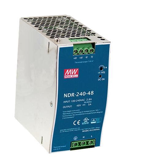 NDR 240 24 Mean Well AC DC DIN Rail Power Supply PSU ITE 1 Output