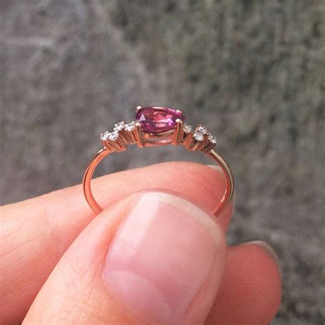 Genuine Tourmaline Ring Sterling Silver Natural Pave Diamond