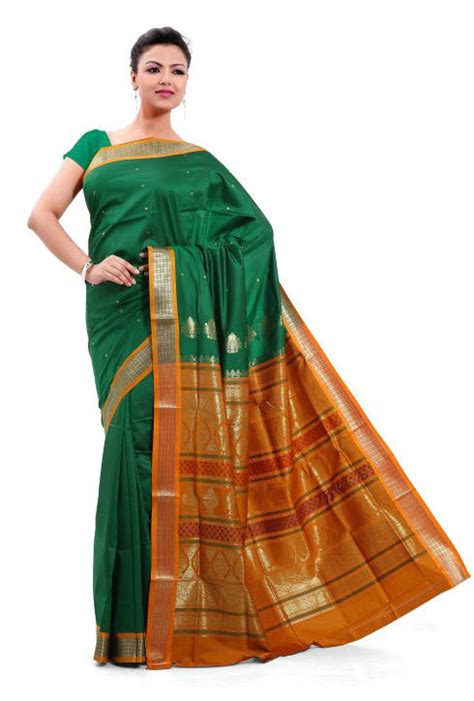 Saree Market Pure Mysore Silk Sarees Green Colour