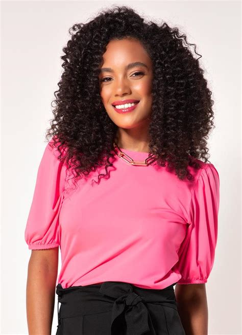 Blusa Rosa Em Malha Fria Quintess