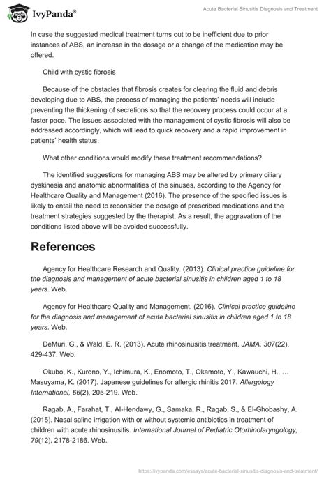 Acute Bacterial Sinusitis Diagnosis and Treatment - 1026 Words ...