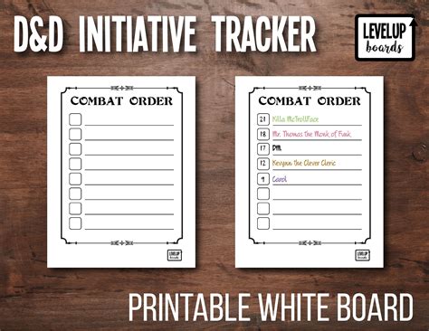 Initiative Tracker 5e Printable