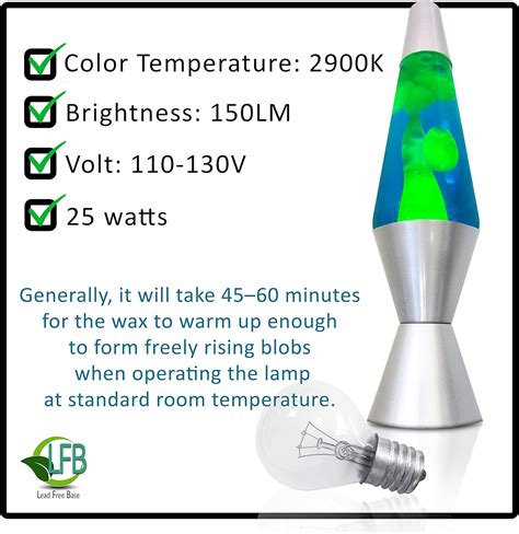 Dimmable 25w Lava Lamp Bulbs 4 Pack E17 Base Replacement For 145