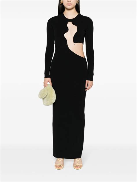 Christopher Esber Salacia Wire Maxi Dress Black Farfetch Ca