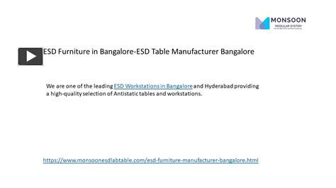 Ppt Esd Furniture In Bangalore Esd Table Manufacturer Bangalore