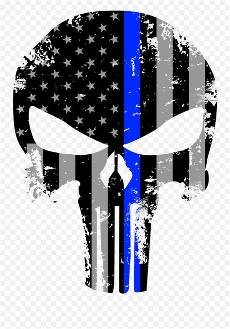 Wood Flag Punisher Skull Thin Blue Line Punisher Skull Emojiemoji