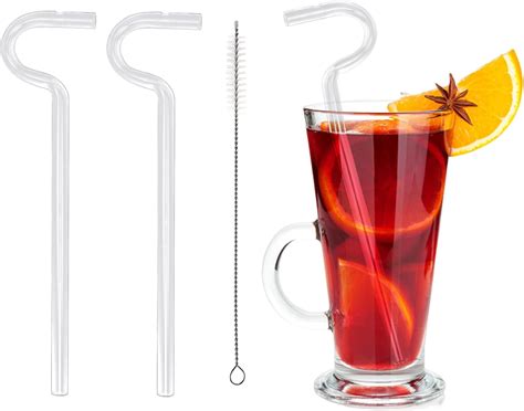 Pcs Glass Straws Reusable Glass Drinking Straw Anti Wrinkle Straw No