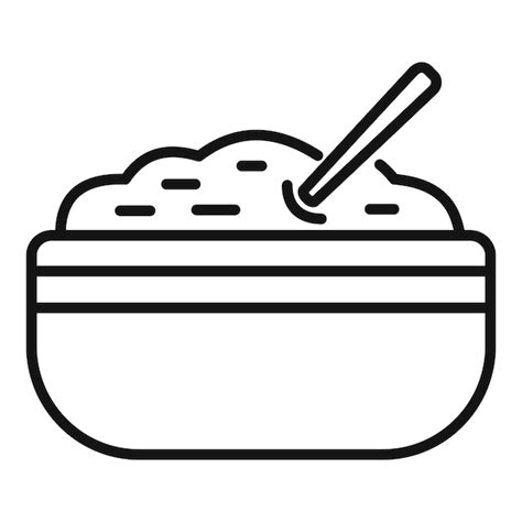 Premium Vector Mash Potato Spoon Icon Outline Vector Boiled Food