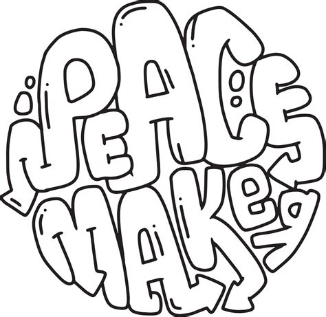 Peace Maker Doodle Vector Illustration For Coloring Book Coloring