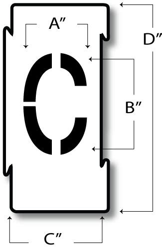 Interlocking Letter Stencil Kit 4 Inch Reusable Semi Rigid Plastic Pavement Marking 29904d