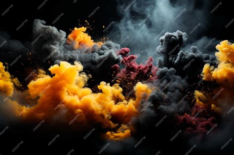 Premium Photo | Smoke and fire on black background fire background ...