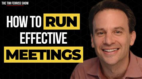 How To Run Effective Meetings Matt Mochary The Tim Ferriss Show