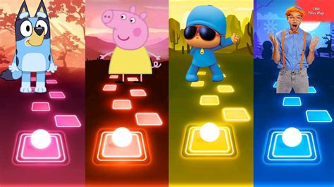 Bluey Bingo Peppa Pig Pocoyo Blippi Tiles Hop Edm Rush Youtube