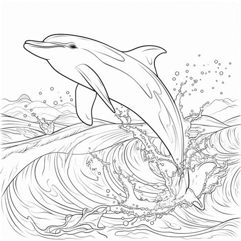 Premium Ai Image A Blue Whale Coloring Page