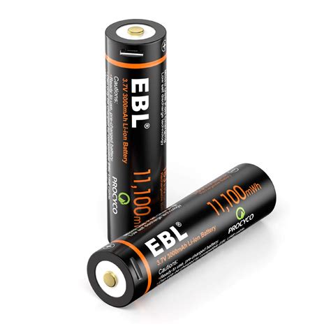 Buy EBL 3 7V Li Ion Rechargeable Batteries 3000mAh 18J Rechargeable USB