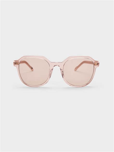 Pink Recycled Acetate Chain Link Sunglasses Charles And Keith In