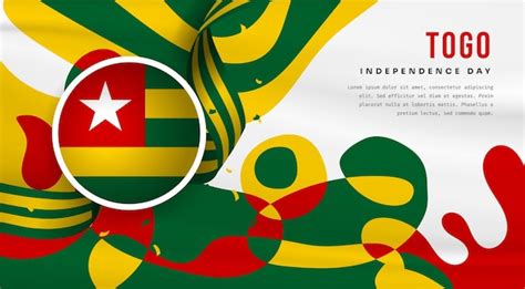 Ilustração da bandeira da celebração do dia da independência do togo