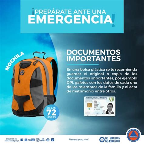 Importancia De Preparar La Mochila De Las Horas Conred