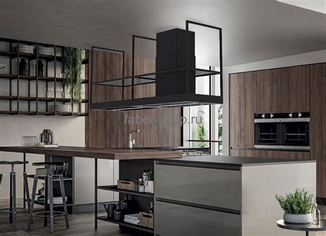 FABER Вытяжка островная T-SHELF EV8 BK MATT A180