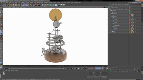 Steel Antique Orrery Solar System Rigged For Cinema D D Model