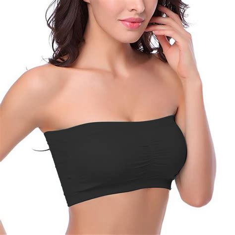 Purcolt Women Stretchy Strapless Bras Tube Top Seamless Bandeau Bras