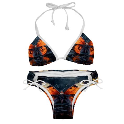Butterfly Swimsuit Women Bikini Sets Detachable Sponge Adjustable