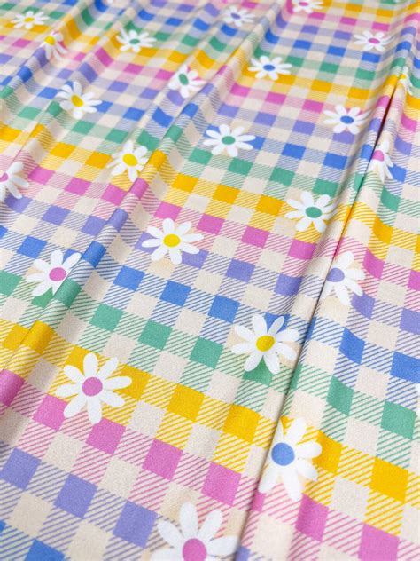 Double Brushed Poly Dbp Fabric Colorful Spring Gingham Plaid With