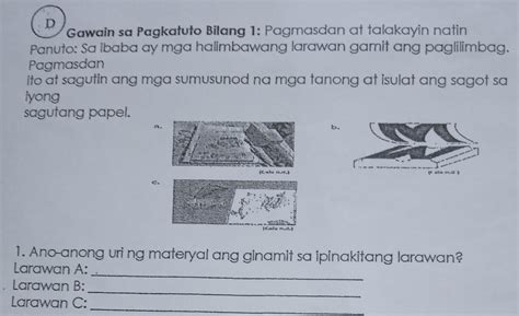 Gawain Sa Pagkatuto Bilang 1 Pagmasdan At Talakayin Natin Panuto Sa