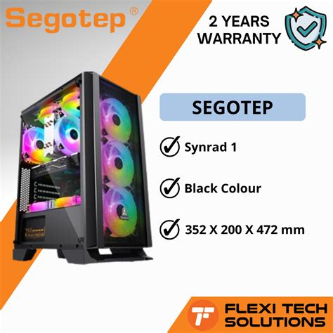 Flexi Tech Segotep Synrad Case Black White Mid Tower Pc Desktop Atx