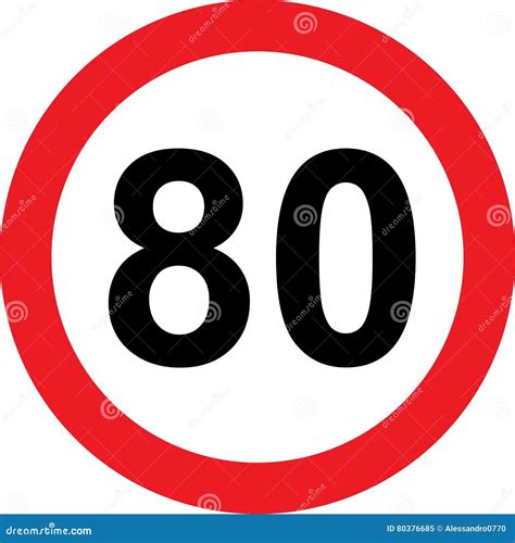 Speed Limitation Road Board Sign Vector Illustration Isolated On