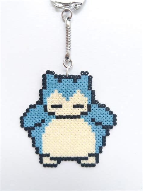 Snorlax Pokemon Hama Mini Perler Beads Keychain Pokemon Perler Beads Perler Beads Designs