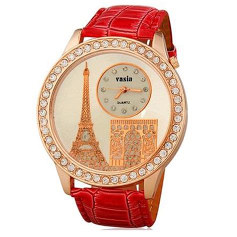 Water Resistant Quartz Wrist Watch Red