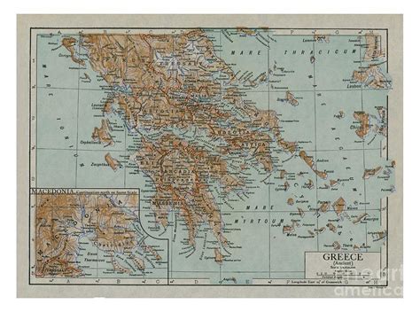 Map Of Ancient Greece by Print Collector