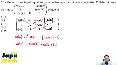 Prova EsPCEx Resolvida 2021 Matemática Determinantes YouTube