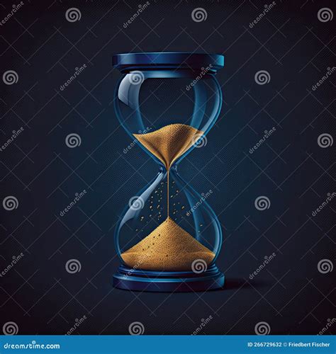 Golden Hourglass On Dark Blue Background Hour Glass Is Also Known As