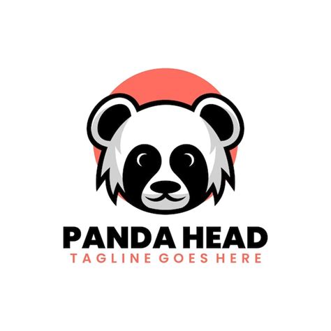 Free Vector Panda Head Illustration Mascot Cartoon Logo Design