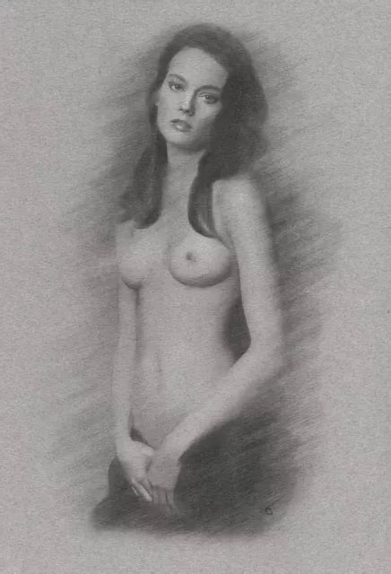 Dessin Au Charbon De Bois De Femme Nue Art Original A Taille Eur