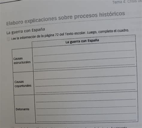 Lee La Informacion De La Pagina Del Texto Escolar Luego Completa El