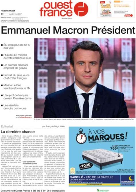 Présidentielle 2017 la victoire dEmmanuel Macron en une de la