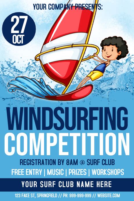 Wind Surfing Competition Poster Template Postermywall