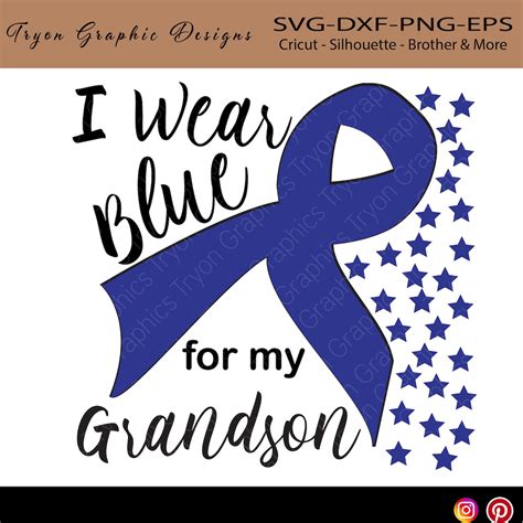 I Wear Blue For My Grandson Svg Type One Type 2 Diabetes Etsy