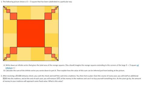 Solved 1 The Following Picture Shows A 5 X 5 Square That