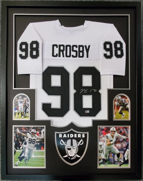 Maxx Crosby Signed Custom Framed Jersey Display (Beckett) | Pristine ...