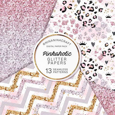 Pink Glamour Glitter Digital Paper Pack Pretty And Girly Etsy Canada