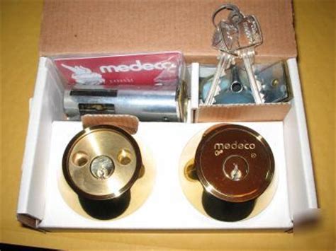 New 3 medeco bright brass double cylinder deadbolt lock