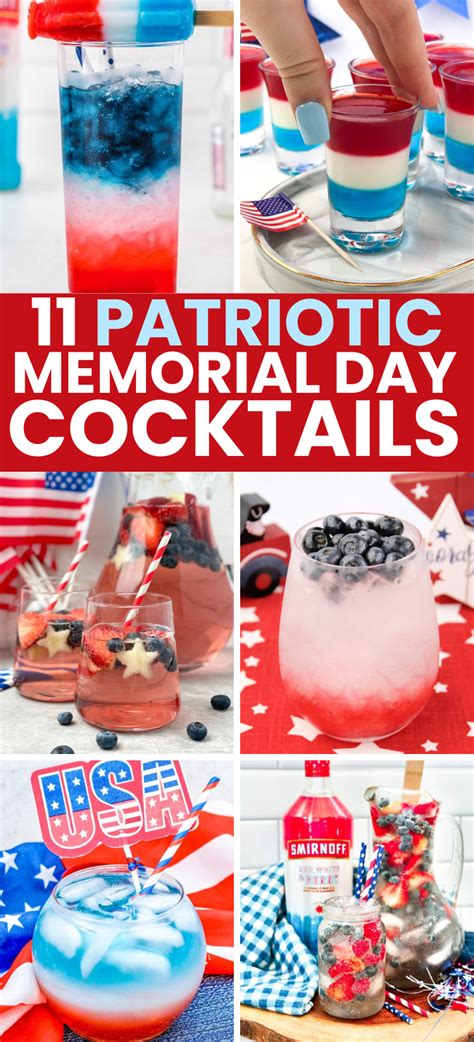 Patriotic Memorial Day Cocktails Red White And Blue Drinks