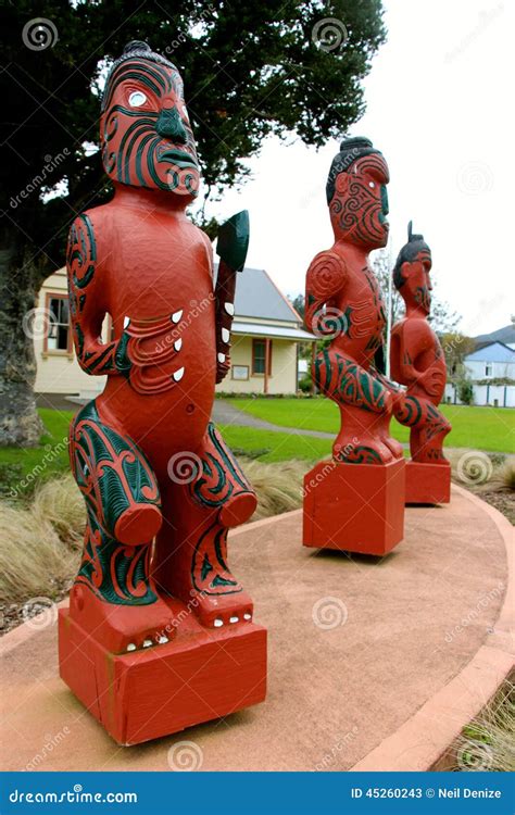 Three Maori Carvings New Zealand Editorial Stock Photo - Image of coromandel, tradition: 45260243